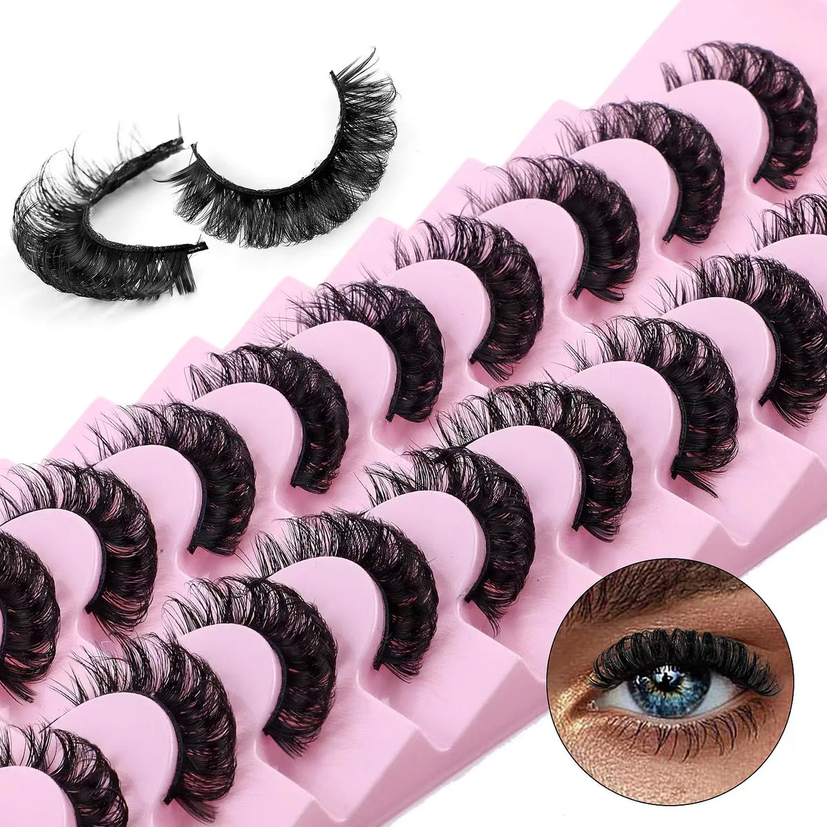 Faux mink eyelashes natural 3d mink lashes makeup volume false eyelashes in bulk cilio H13 E-08 Pi-Mart