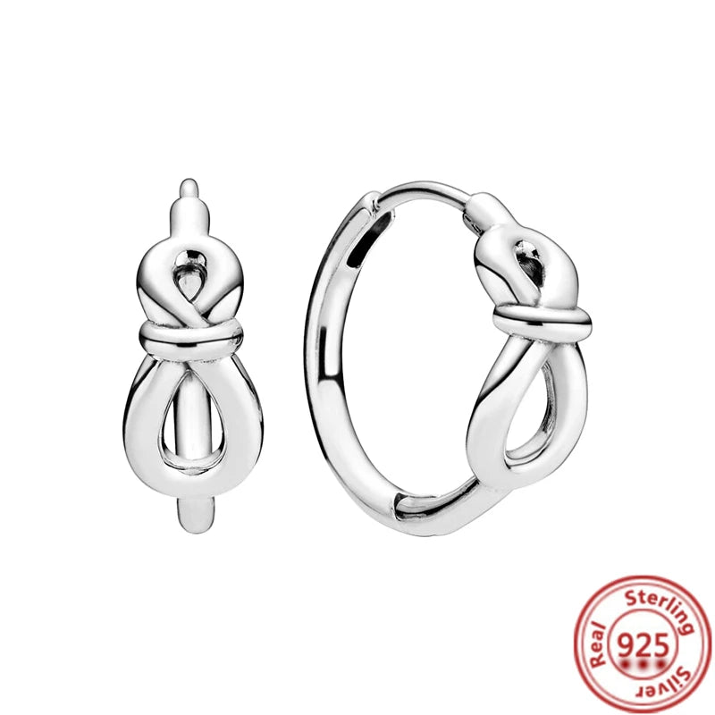 Hot Sale 925 Sterling Silver Heart Earrings Fit Original Charms Hoop Earrings For Women Girls Stud Earring Fine Jewelry Gifts Pi-Mart