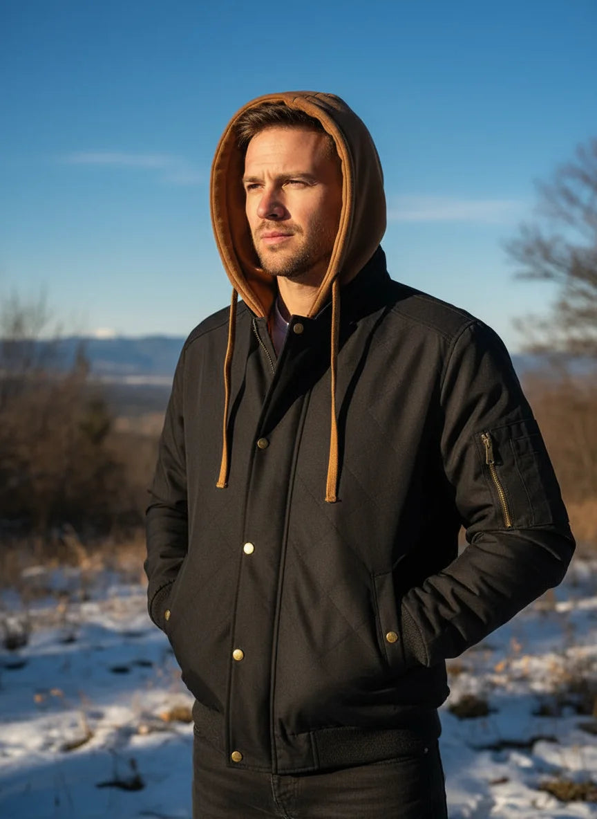 Autumn Winter Men's Warm Windbreaker Jacket Outdoor Man Thick Windbreaker Hiking Hooded Coats Men Thermal Sports Zipper Parkas J Pi-Mart