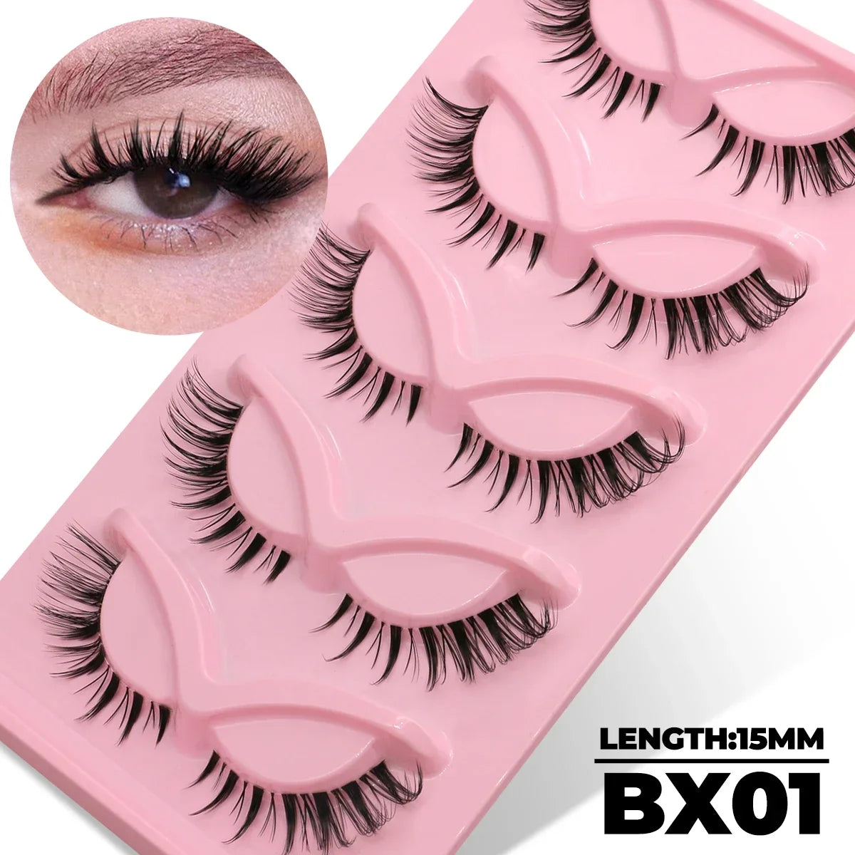 Veltrinay Fake Lashes Cat Eye Lashes Faux Mink Eyelashes Clear Band Lashes Natural Look Wispy Mink Eyelashes False Lashes Makeup LadyShow.Store