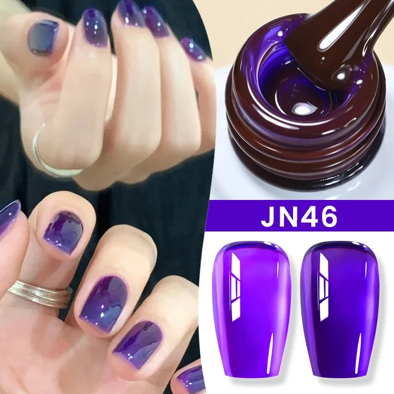 BORN PRETTY 10ml Jelly Nude Gel Nail Polish 50 Colors Semi Transparent Nail Art Nail Supplies Soak off UV LED Nails Gel Varnish Tri Light Beauty