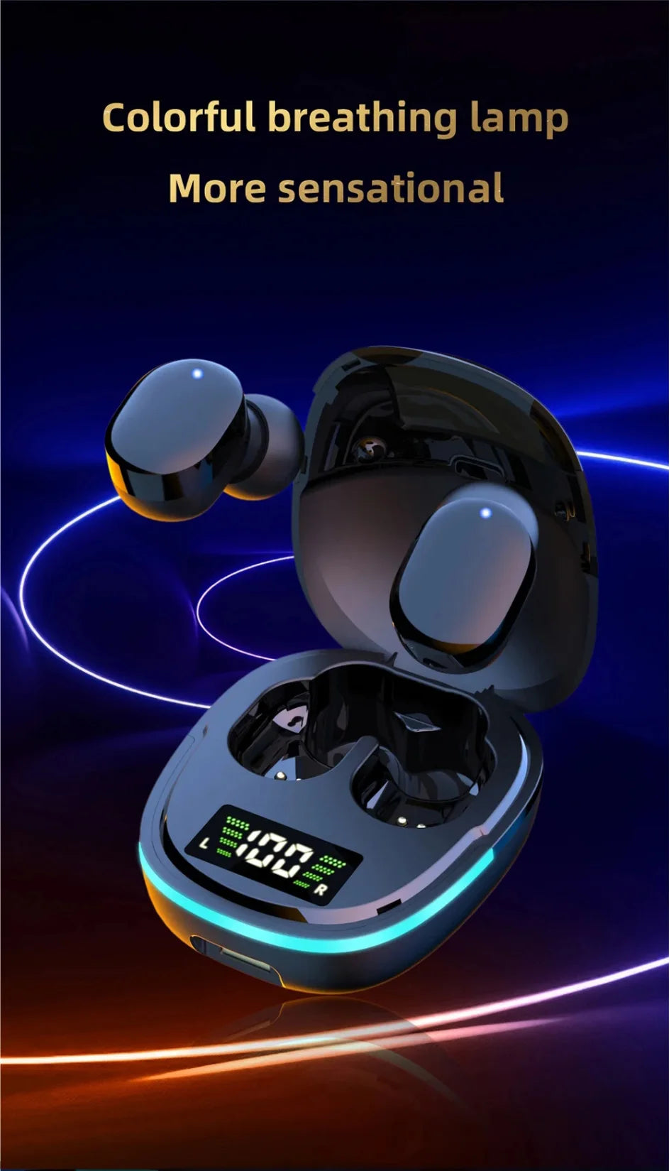 G9S Bluetooth 5.1 In Ear Wireless Earbuds LED Power Display Low Latency Gaming HiFi Stereo Sports Headphones Pi-Mart