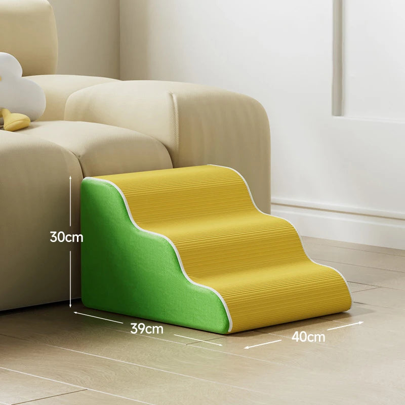 Dog Cat Ramp Ladder 3/4 Step Pet Stair Memory Foam Sponge Dogs Sofa Removable and Washable Training Pet Ramp Stairs Pet Supplies Pi-Mart