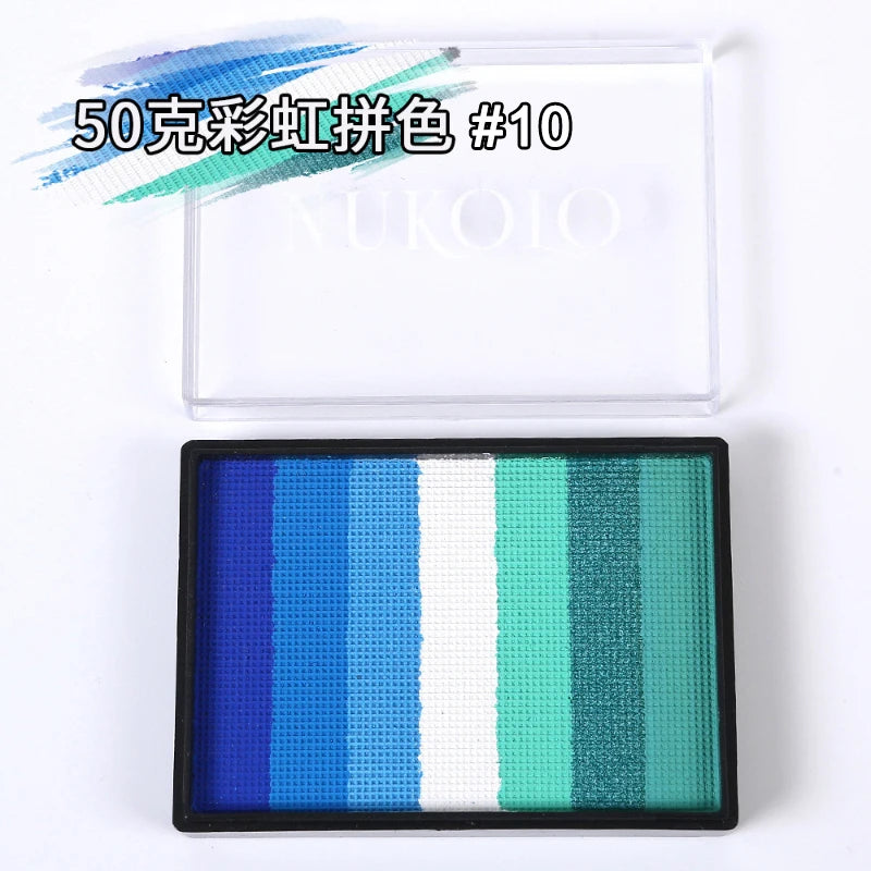 50g Facial and Body Paint Palette,Non-Toxic Rainbow Water-Soluble Body Paint for Rainbow Festival,Cosplay,Party,Art,Stage Makeup Pi-Mart