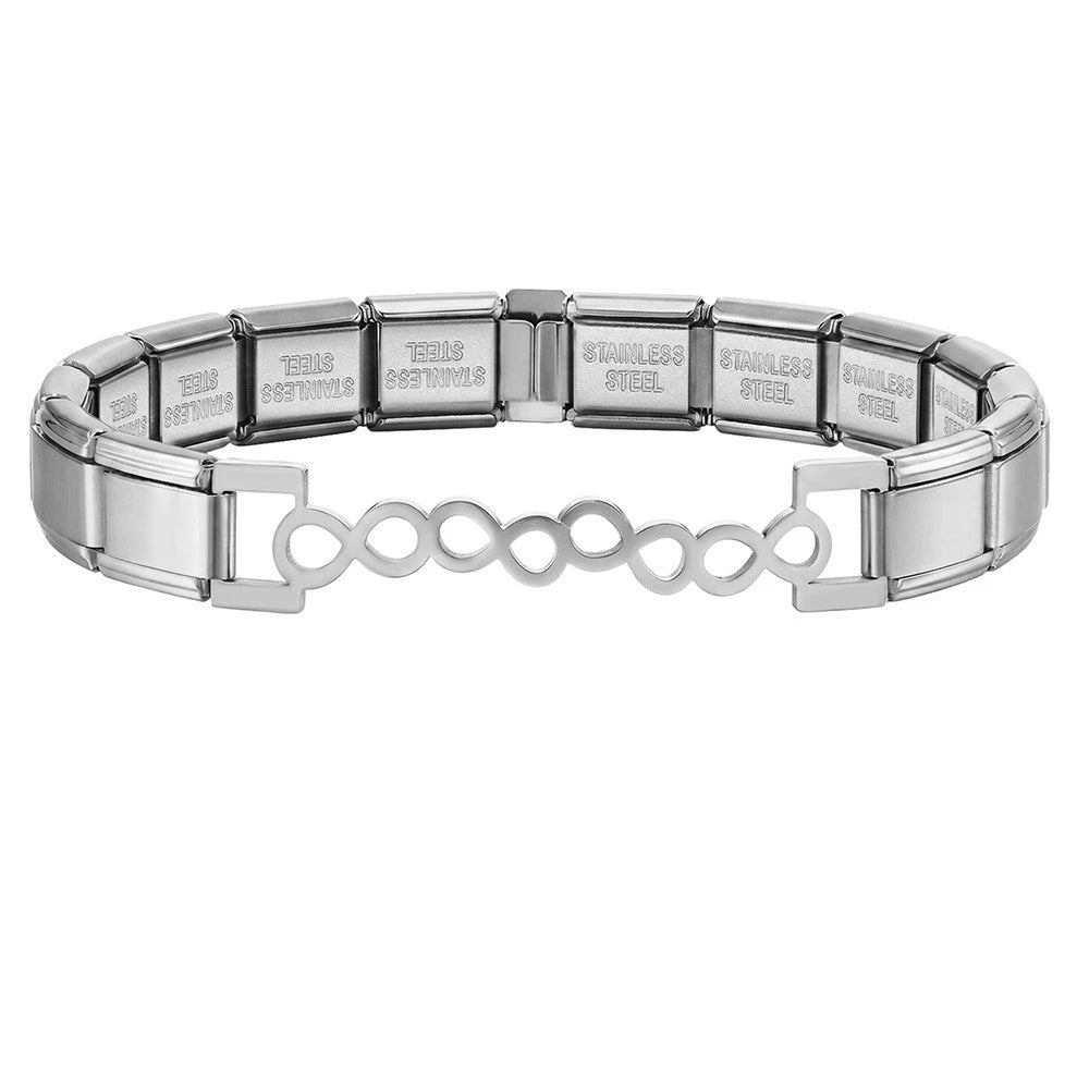 Italian Charm Link for Women Men 9mm Width Silver Gold Color Chain Stainless Steel Bracelet on Hand DIY Making Jewelry Wholesale Pi-Mart