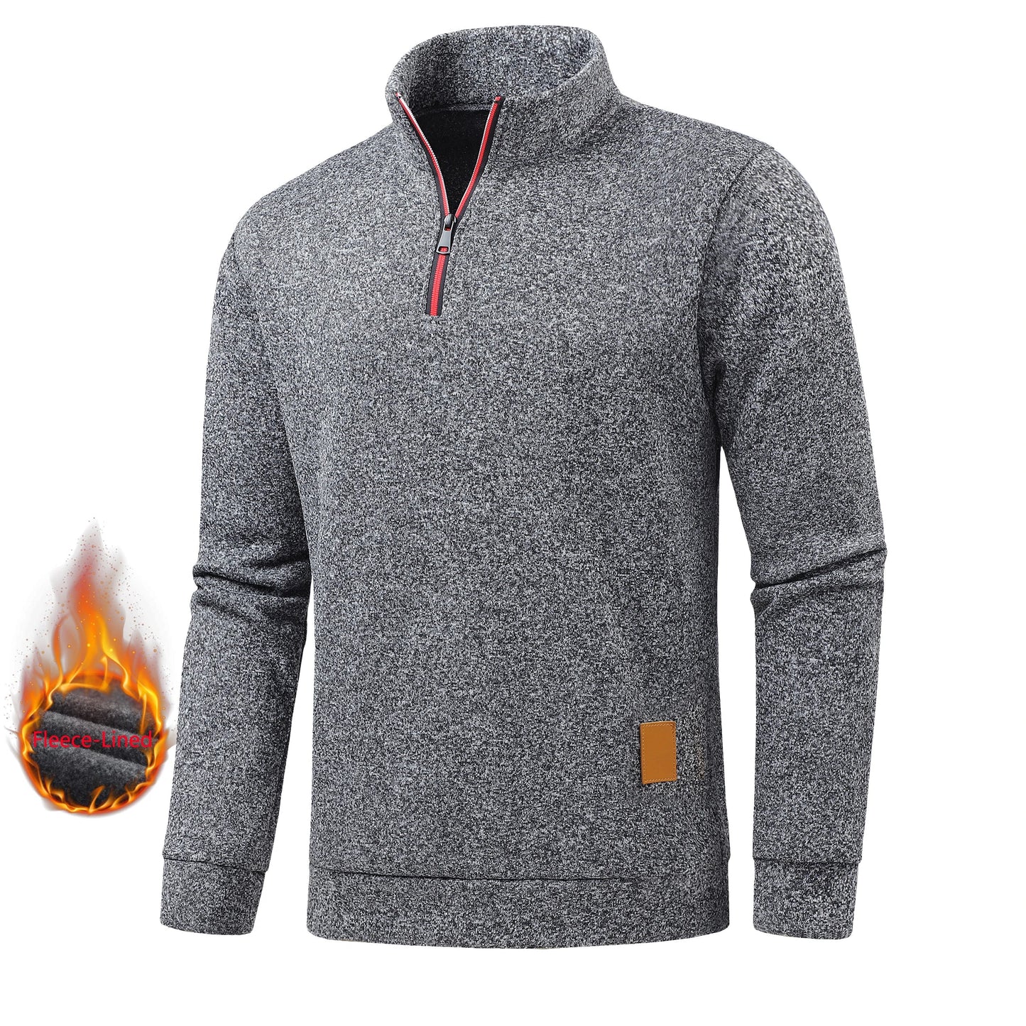 Autumn Men's Half-Zip Sweatshirts, Long-Sleeved Solid Color Pullovers, Turtlenecks, Streetwear, Winter Warm Jackets, Sports Coat LadyShow.Store