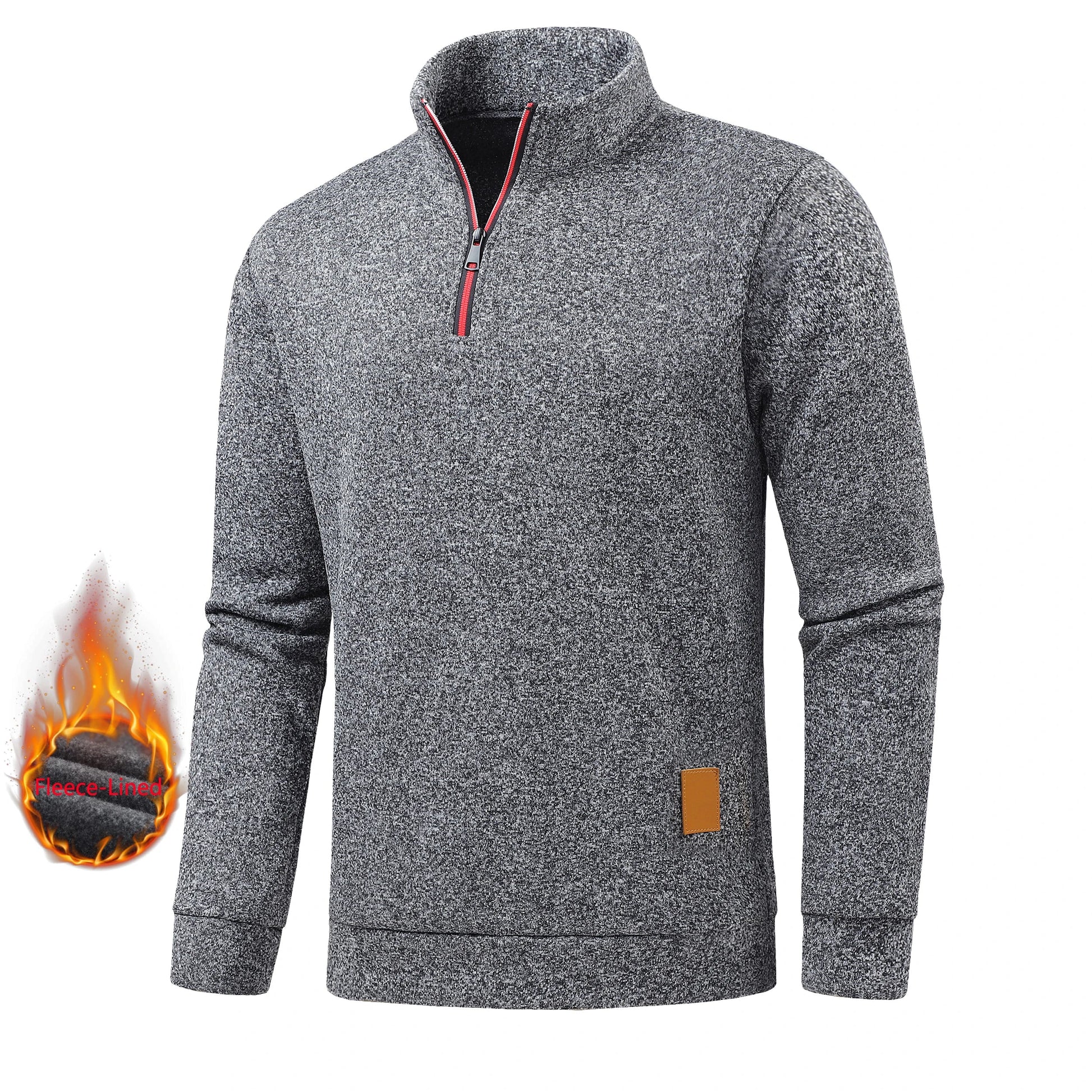Autumn Men's Half-Zip Sweatshirts, Long-Sleeved Solid Color Pullovers, Turtlenecks, Streetwear, Winter Warm Jackets, Sports Coat LadyShow.Store