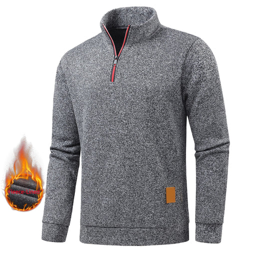 Autumn Men's Half-Zip Sweatshirts, Long-Sleeved Solid Color Pullovers, Turtlenecks, Streetwear, Winter Warm Jackets, Sports Coat LadyShow.Store