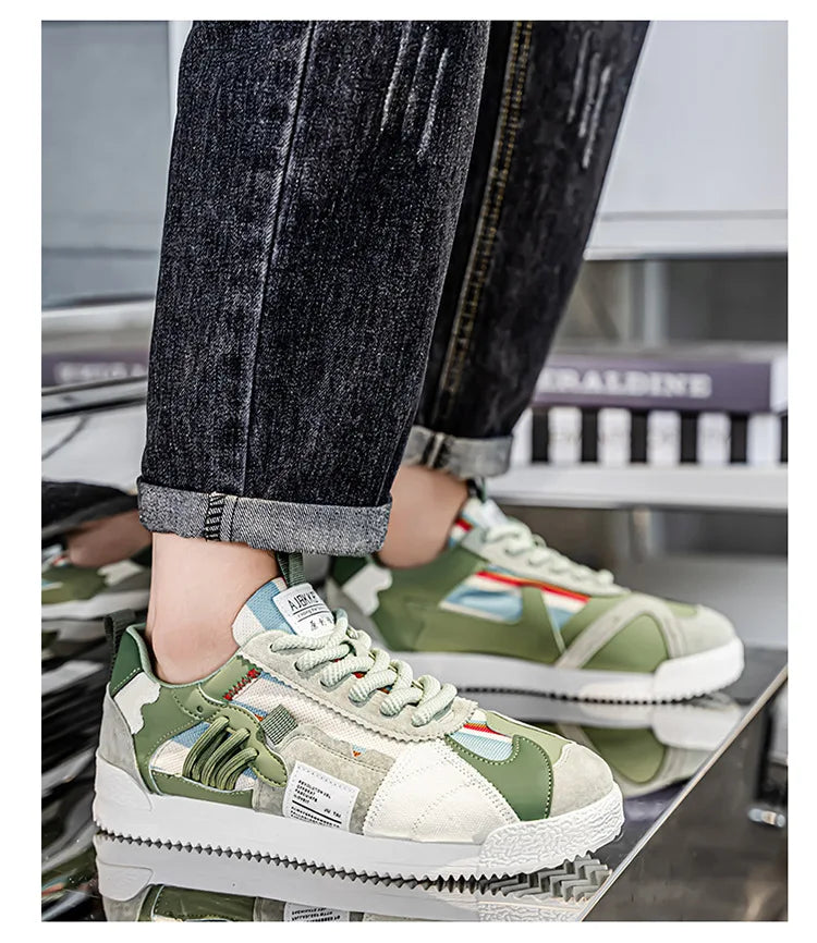 Large Size Men's White Sneakers Autumn Comfortable Non Slip Running Shoes Luxury Soft Sole Fashion Lace Up Outdoor Casual Shoes Pi-Mart