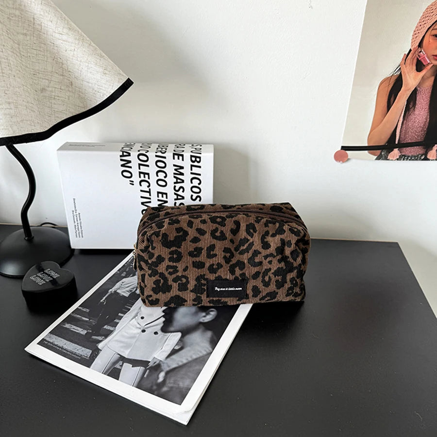 Unique Leopard Print Makeup Bag • Large-Capacity Cosmetic Organizer • Lipstick Storage Pouch Pi-Mart