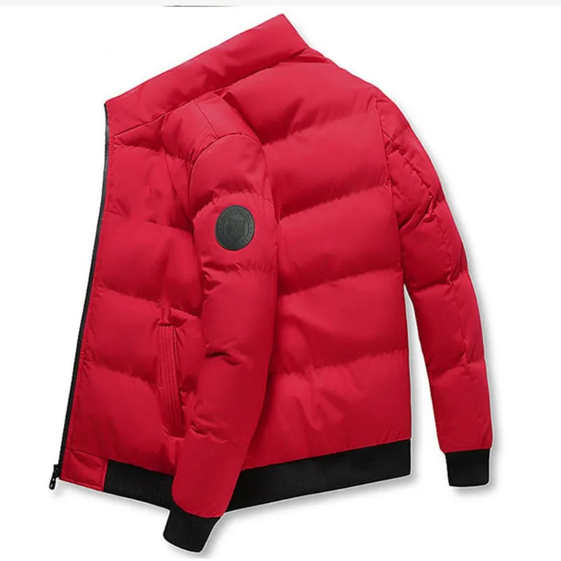2025 Winter New Solid Color Zipper Down Jacket Thick Cotton Jacket Men Trendy Brand Casual Youth Coat Versatile Comfortable Top LadyShow.Store