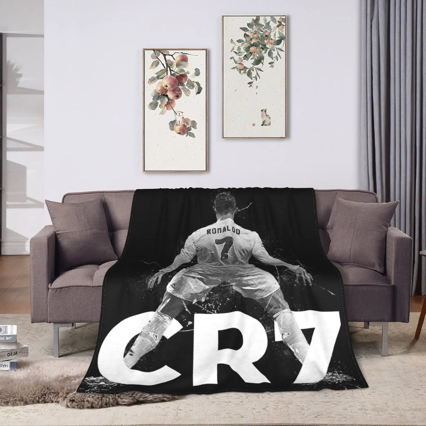 CR7  Football Soccer Blanket Ronaldos Flannel Funny Warm Throw Blanket for Bedding Lounge Decoration Pi-Mart