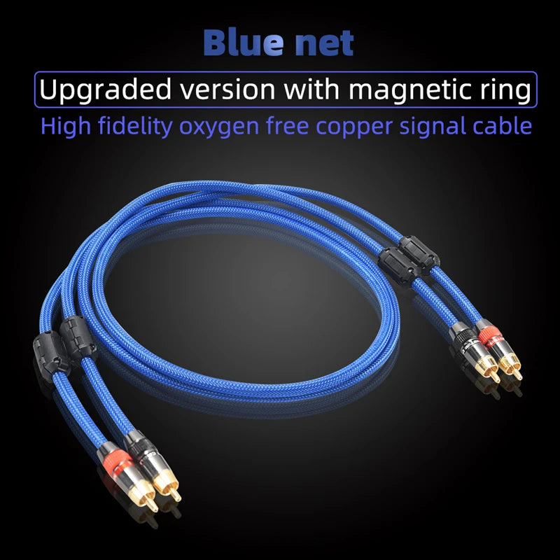 Hi-Fi Fine RCA Cable High Quality 4N OFC HIFI 2RCA-2RCA Male to Male Audio Cable Main Core Independent Shielding One Pair Pi-Mart