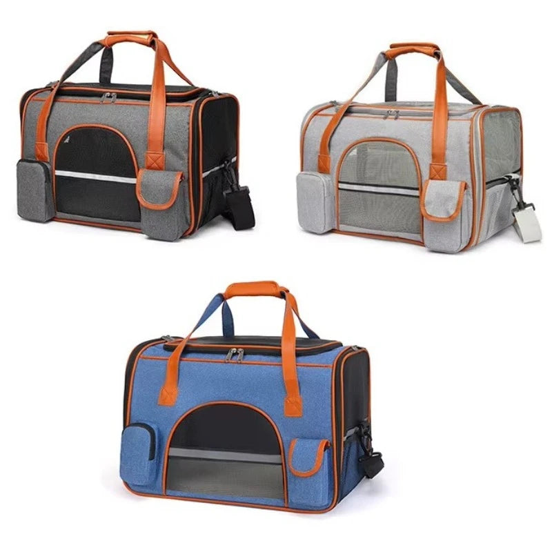 Dog Pet Carrier Bag Anti-Collapse Design Multiple Storage Pockets Cat Travel Handbag for Medium Cats, Puppy, Rabbits and Other S Pi-Mart