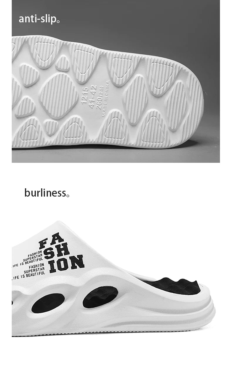 Men Fashion Massage Slippers Indoor/Outdoor Sandals Beach Flip Flop Thick Sole Male Slides Summer Non-Slip Men Shower Slippers Pi-Mart