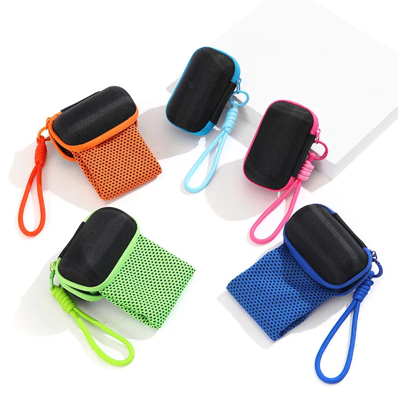 Cooling Towel with Portable Capsule Case Quick Dry Instant Cooling Sports Gym Running Fitness Travel Ice Towel for Men Women Pi-Mart