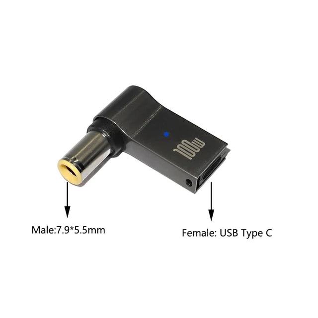 100W USB Type C Fast Charging Adapter Plug Connector Universal USB C Laptop Charger Converter for Dell Asus Hp Acer Lenovo Pi-Mart