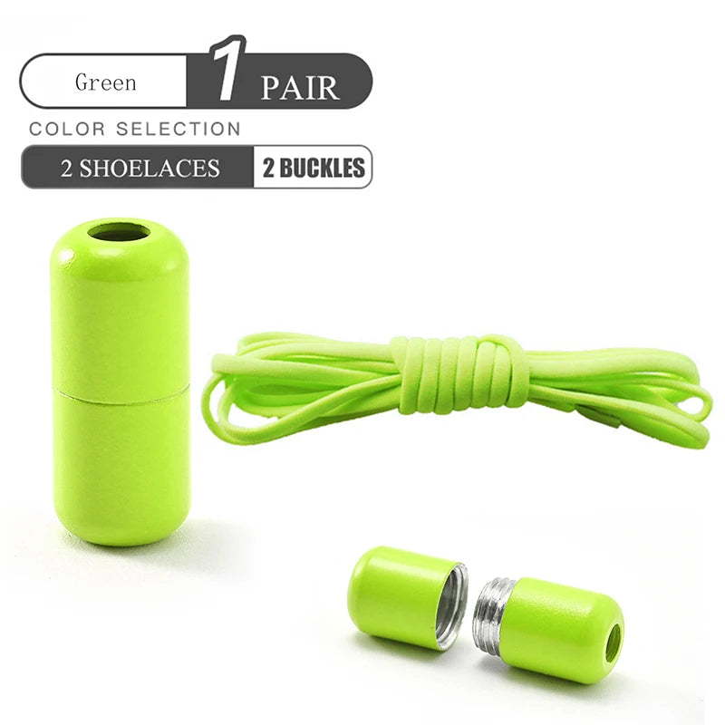 Elastic No Tie Shoelaces Semicircle Shoe Laces For Kids and Adult Sneakers Shoelace Quick Lazy Metal Lock Laces Shoe Strings Pi-Mart