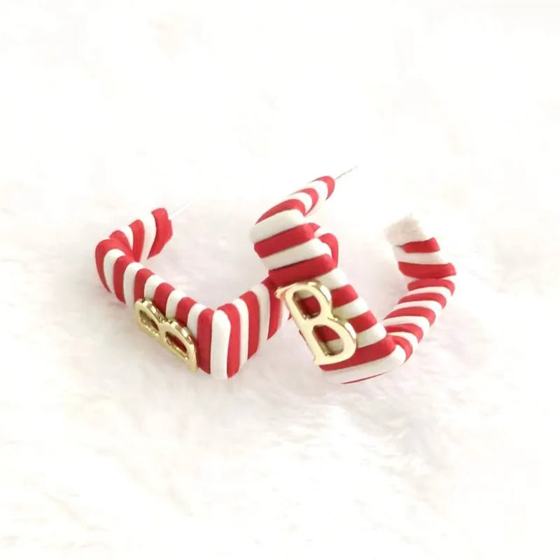 28 Colors Zebra Pu Leather Square Hoop Earrings For Women Fashion Jewelry Letter Alphabet Geometric Stripe Pendientes Mujer Pi-Mart