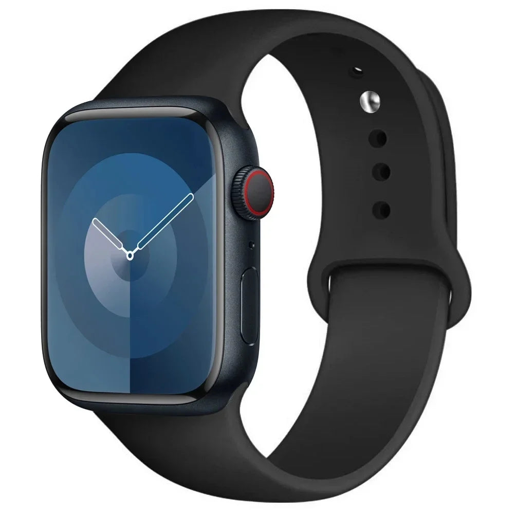 Silicone Band For Apple Watch strap 44mm 45mm 40mm 41mm 42-38mm 45 mm sport bracelet iwatch series 8 7 6 5 4 3 SE 9 Ultra 2 49mm LadyShow.Store