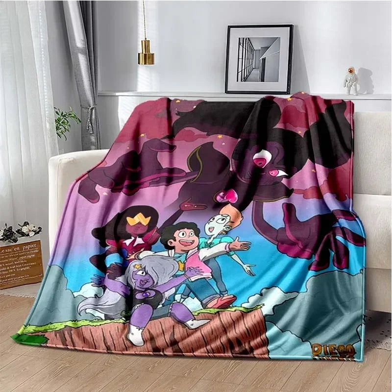 Steven Universe Cute Cartoon Blanket Kid's Warm Flannel Throw Blanket for Bed Bedroom Sofa Travel Picnic Blanket Birthday Gift Pi-Mart