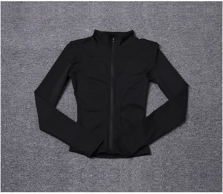 Women Sport Jacket Long Sleeve Shirt Workout Coat Gym Training Clothing Yoga Sportswear Pi-Mart