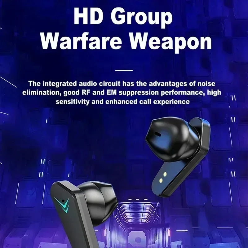 Bluetooth TWS Gaming Earphones Low Latency Wireless In-Ear Headphones With Built-in Mic LED Indicator Lights Pi-Mart