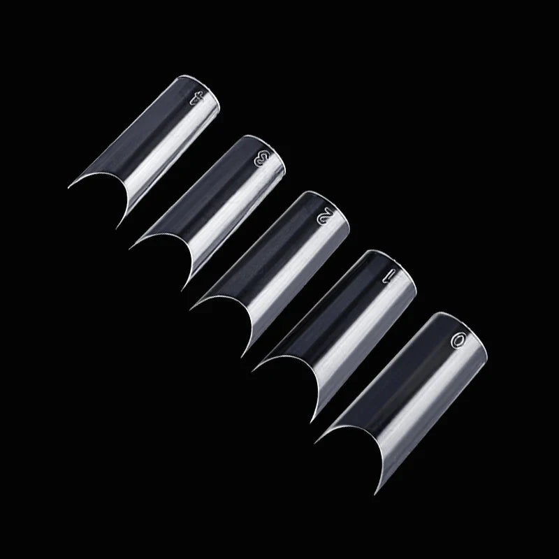 500 Pcs Curved C Fake Nail New Materials Top Quality Full Cover Nails Tips Transparent Gel Para Unha False Nails Beauty Products Tri Light Beauty