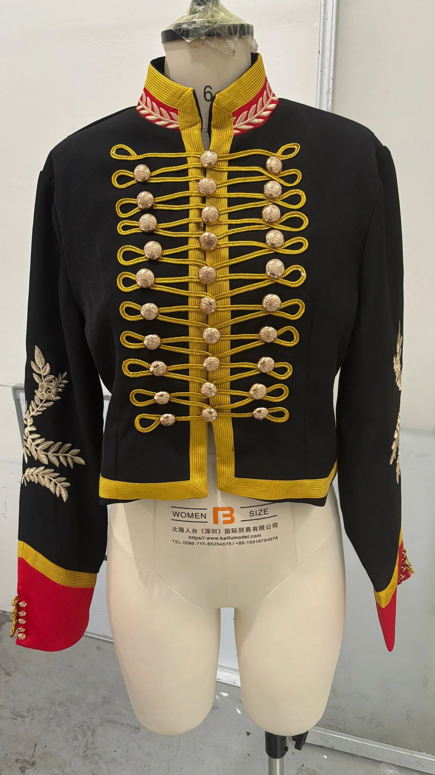 Fashion Napoleon Golden Short Jacket Women Female Stand Collar Knot Button Long Sleeve Slim Jackets 2026 Spring New Streetwear LadyShow.Store