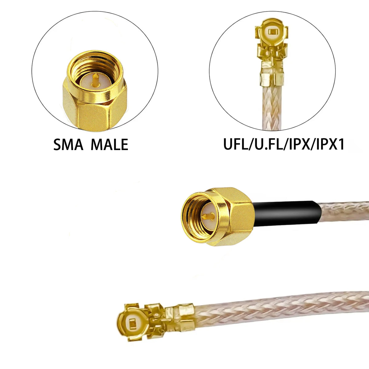 N Type Female SMA Jack Male Coaxial Cable U.FL UFL MHF1 RG178 Coax Cable for T mobile router antenna Mini PCIE Cards WiFi WLAN Pi-Mart