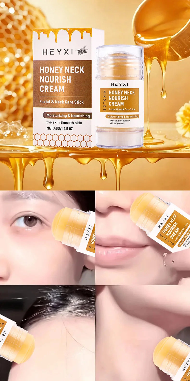 Honey Neck Nourishing Cream, Natural Ingredients, Deep Moisturizing, Refreshing and Easy to Absorb, Suitable for All Skin Types Pi-Mart