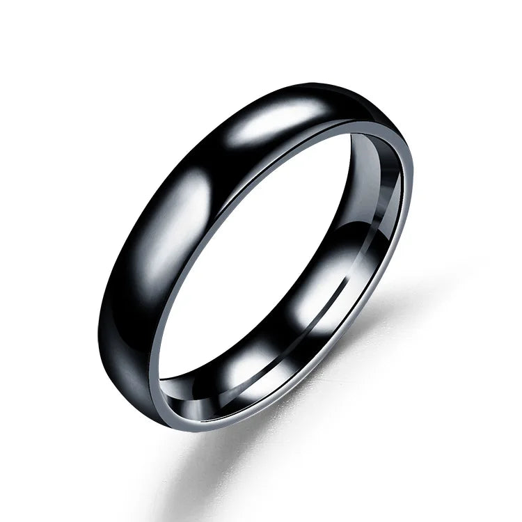 Simple 6mm Titanium Ring Women Men Prevent Allergy High Polished Wedding Rings Stainless Steel Couple Finger Jewelry Gifts Pi-Mart