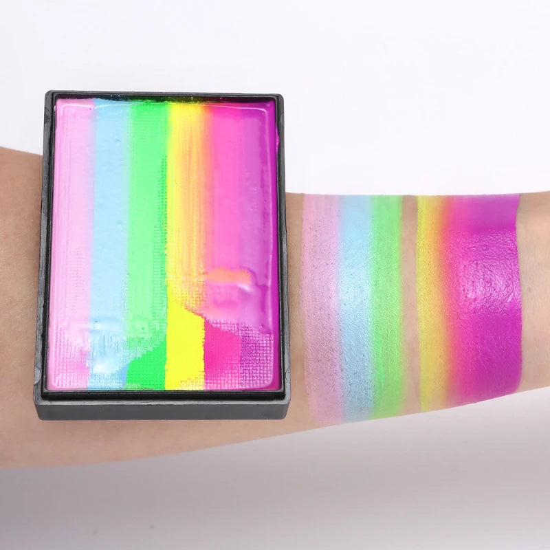 50g Facial and Body Paint Palette,Non-Toxic Rainbow Water-Soluble Body Paint for Rainbow Festival,Cosplay,Party,Art,Stage Makeup Pi-Mart