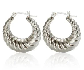 Shiny Zircon Hoop Earrings for Women Trendy Golden Stainless Steel Circle Earring Jewelry Pendientes Pi-Mart
