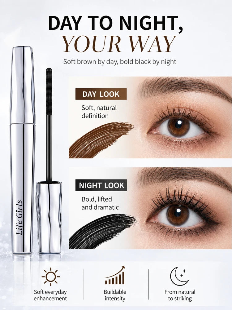 Life girls Waterproof Eyelash Primer Mascara, Lengthening Curling Lash Base, Smudge-Proof Long Lasting Black Brown Eye Makeup Pi-Mart