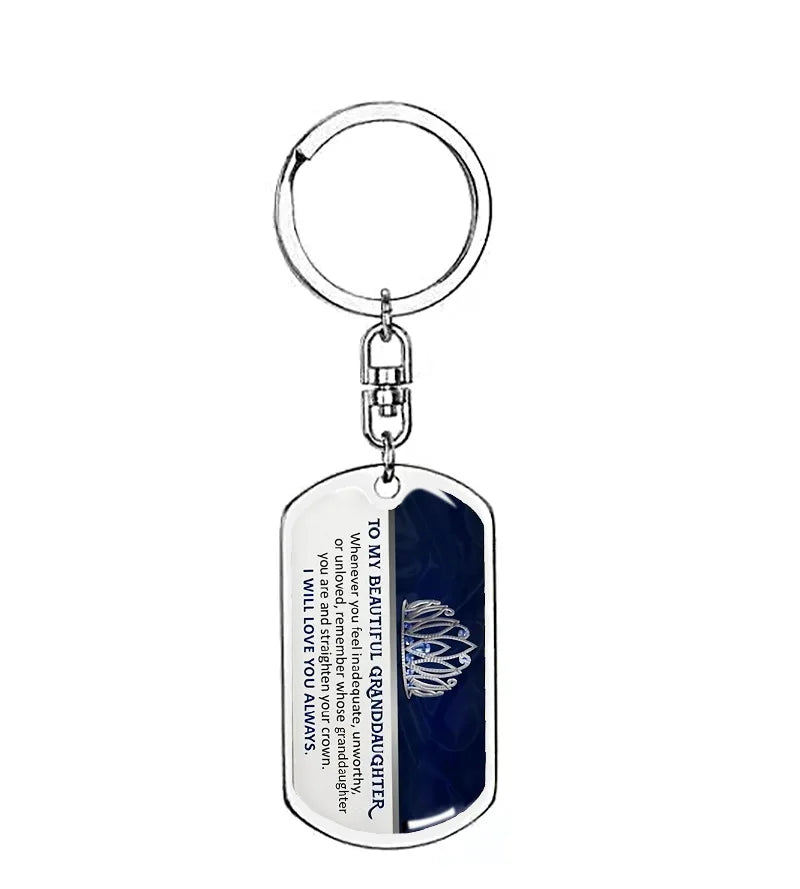Keepsake for Son Grandson Daughter Granddaughter Keychain Gifts from Grandma Grandpa to My Badass Son Keyring Pi-Mart