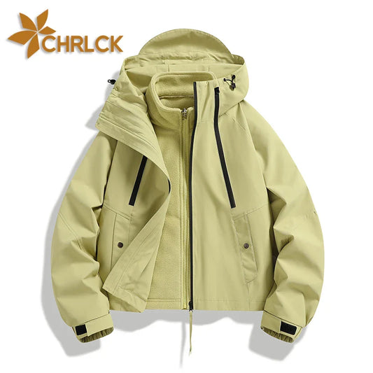 CHRLCK Women Waterproof Hiking 3IN1 Jackets Winter Warm Windproof Windbreakers Women Camping Trekking Thin Jacket Woman LadyShow.Store