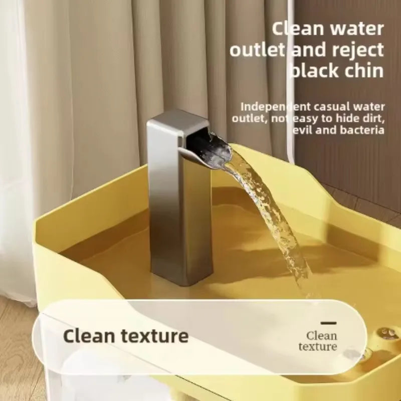 Clear Pet Water Fountain for Cats with Circulating Pump, Self-Cleaning Filter, and Overheat Safety Pi-Mart