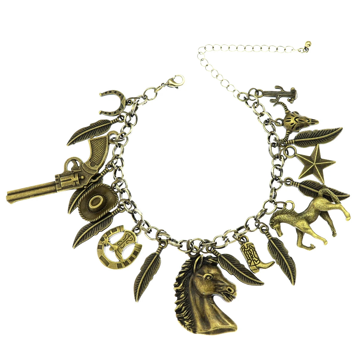 Clearance_Cat Pendant Charm Chain Link Bracelets For Women Cowgirl Cuff Bangles Fashion Jewelry Egyptian Bastet Pulseira Accesso Pi-Mart