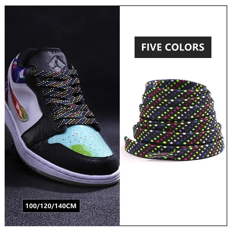 Classic Shoelaces for Sneakers Flat Mixed-colors Shoe laces AF1/AJ Shoelace Elastic Laces Shoes 100/120/140CM Strings 1Pair Pi-Mart