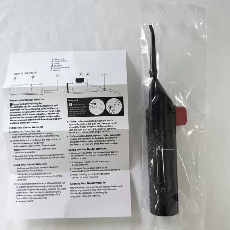 Portable High Pressure Oral Irrigator Household Dental Floss Manual Water Toothpick for Teeth Cleaning Tri Light Beauty