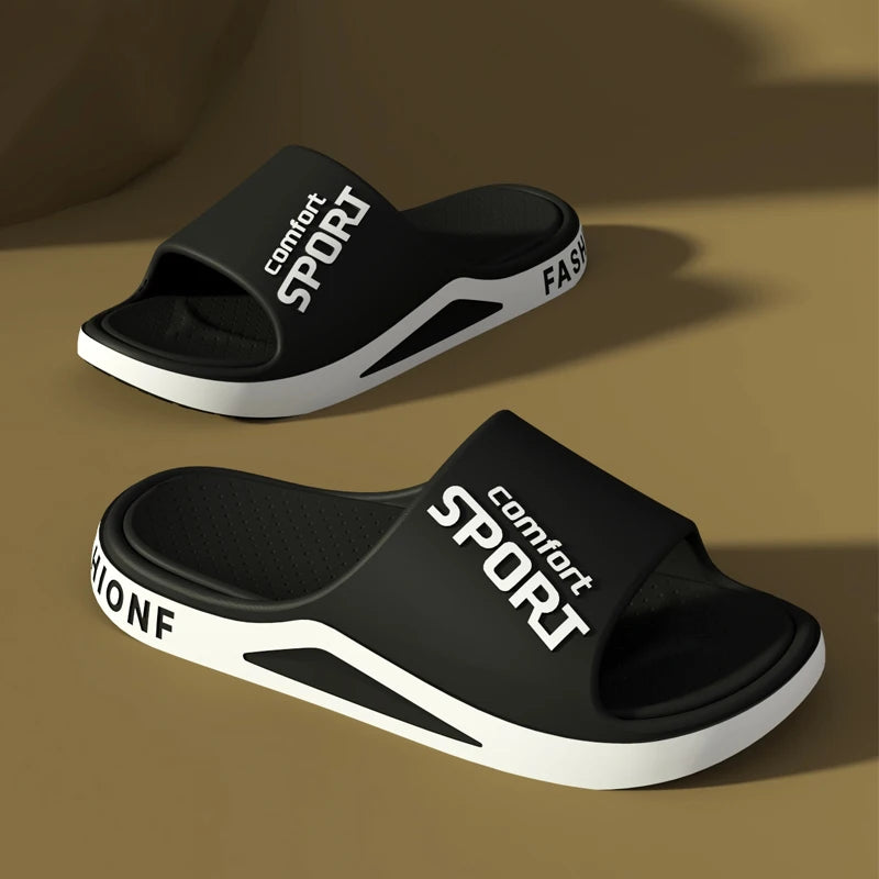 Fashion Men's Sandals Summer EVA Comfortable Anti-Slip Soft Soles House Slippers for Indoor Outdoor Wear Breathable Shower Slide Pi-Mart
