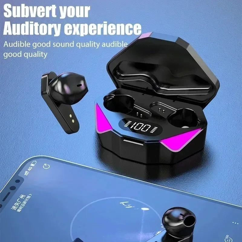 Bluetooth TWS Gaming Earphones Low Latency Wireless In-Ear Headphones With Built-in Mic LED Indicator Lights Pi-Mart