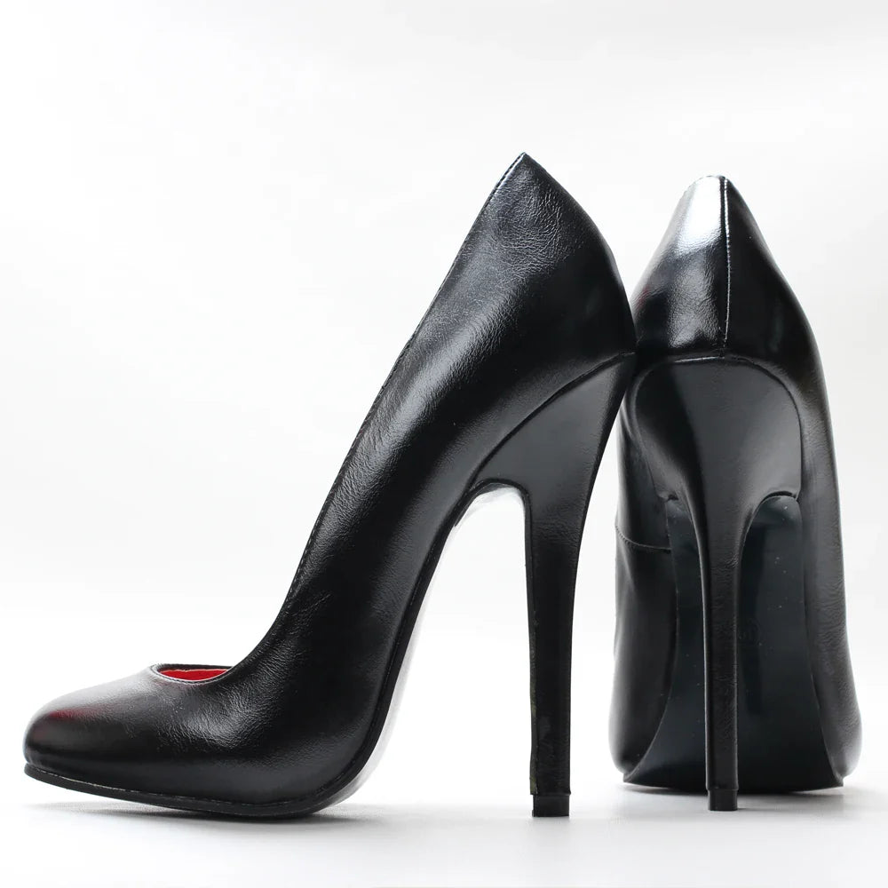 5.5Inch Stiletto Ultra High Unisex oldhollywood Vintagefashion Round Toe Pump Plus Size Shoes LadyShow.Store
