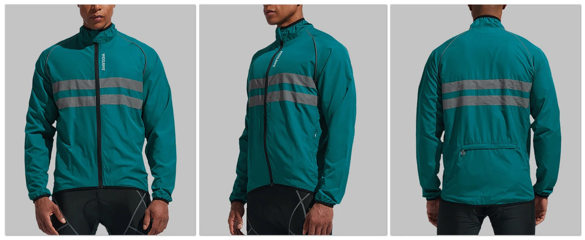 WOSAWE Men Cycling Windbreaker MTB Bicycle Long Sleeve Coat Water Resistant Outdoor Sport Jersey Bike Jacket Cycling Clothing Pi-Mart