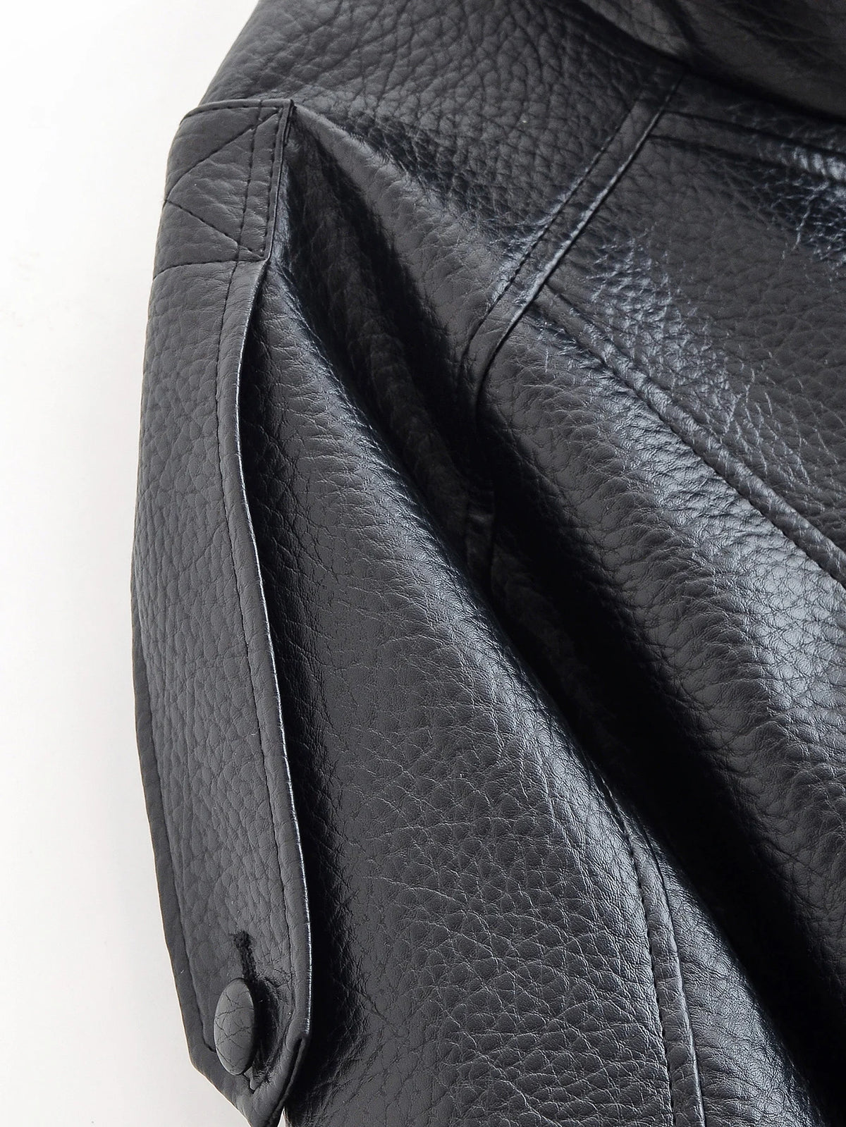 HH Autumn Faux Leather Jacket For Women Casual Solid Long Sleeve Zipper Pu Leather Coats New Fashion Female Streetwear Pi-Mart