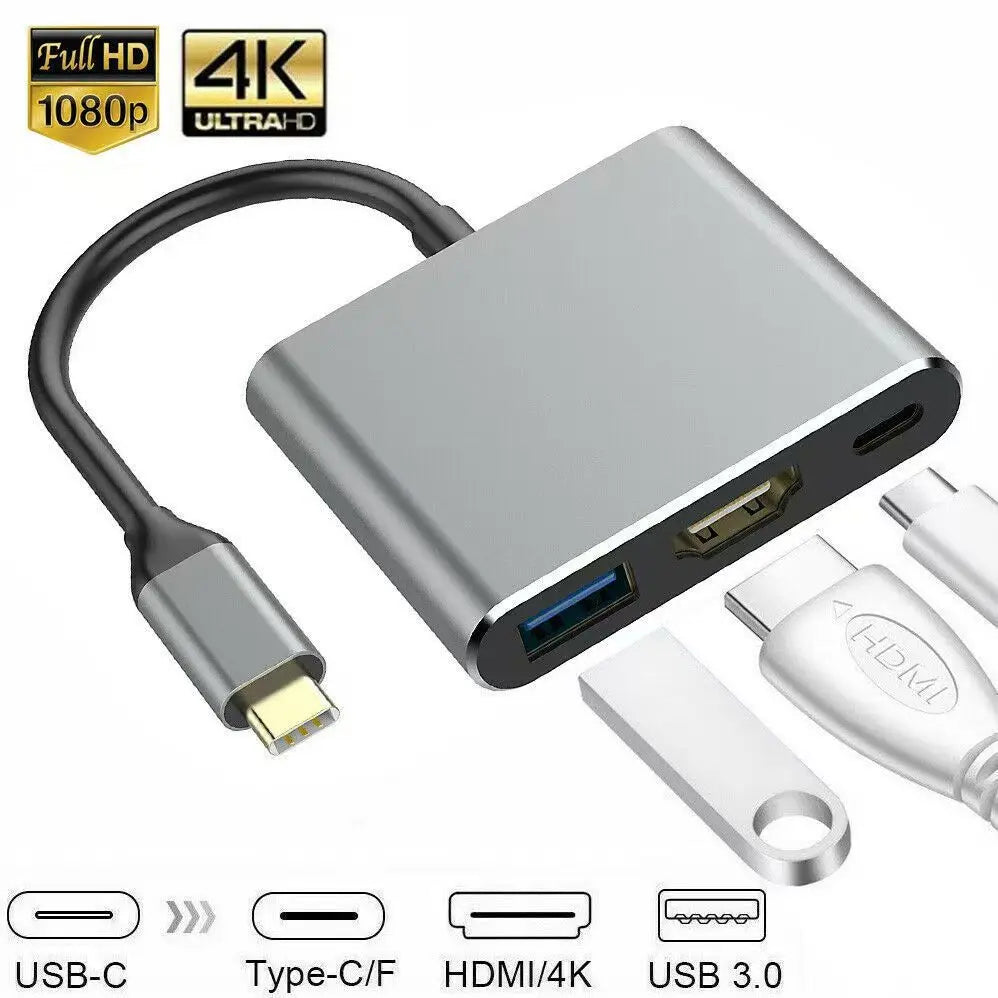 3-in-1 USB-C Hub:type-c 3in 1 PD100W+HDMI(4K/30Hz)+USB3.0 Pi-Mart