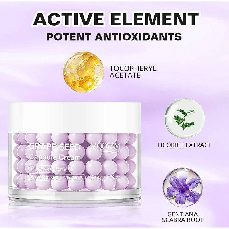 Korean Care Capsule Face Cream With Centella & Astaxanthin, Grape Seed Antioxidant Moisturizer, Soothing Barrier Care Skincare Pi-Mart