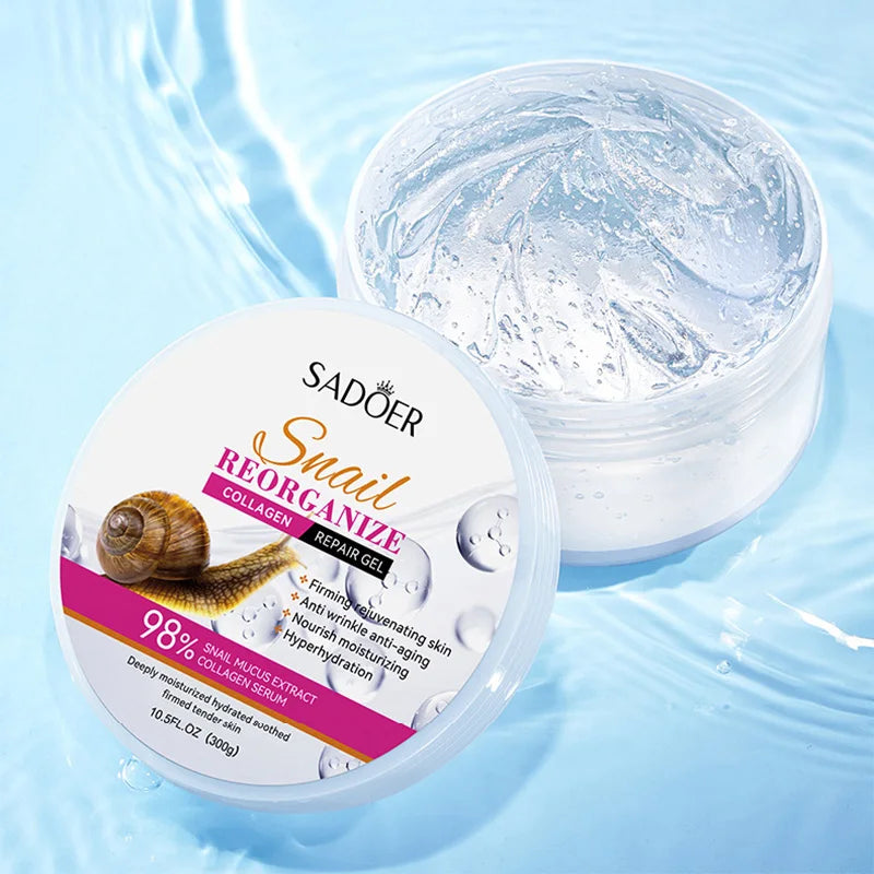SADOER Snail Collagen Face Cream Gel Firming Repair Brightening Moisturizing Facial Creams Beauty Face Skin Care Products Tri Light Beauty