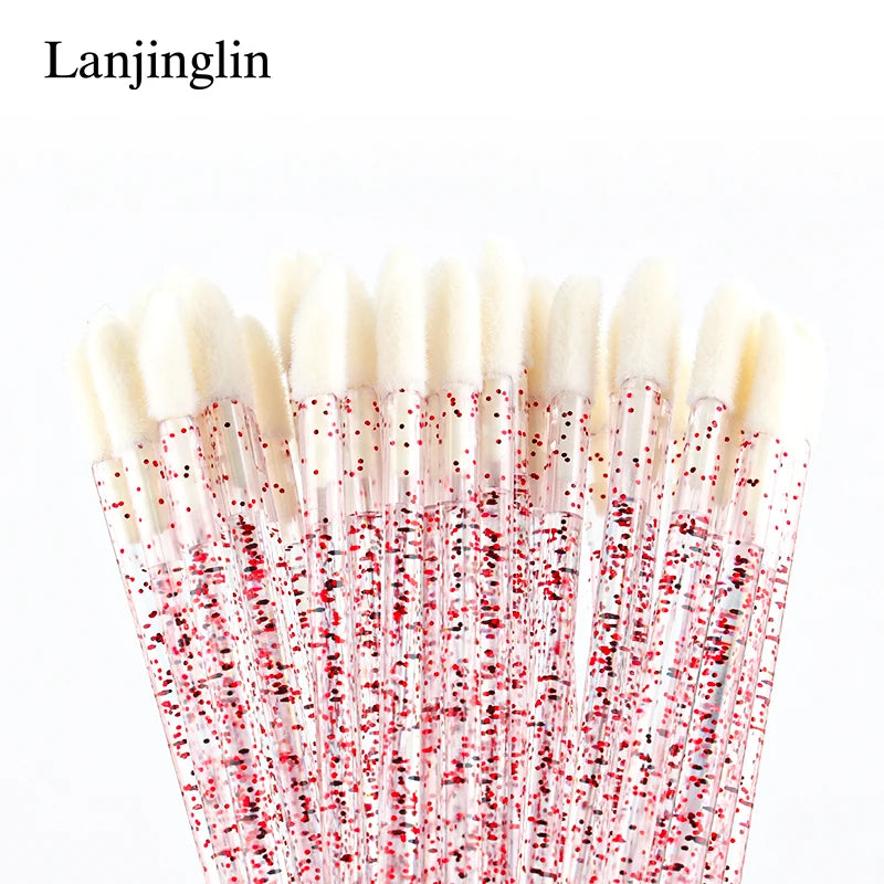 Lanjinglin 5/50 Pcs Lip Brush Reusable Makeup Brushes Lipstick Applicator Wands Eyelashes Extension Tool Beauty Accessories Pi-Mart